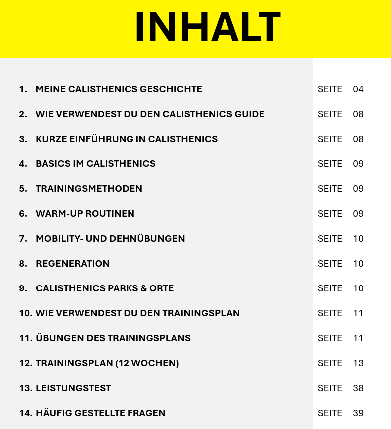Calisthenics Guide für Anfänger!